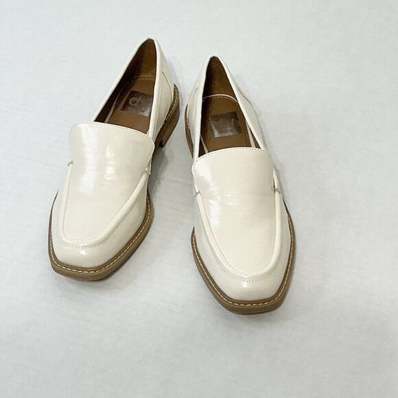 Dolce Vita NWB Sz 7.5  Ivory Shiny Fran Loafer - Picture 1 of 11